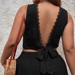 Backless Crop Tank Top & Shorts